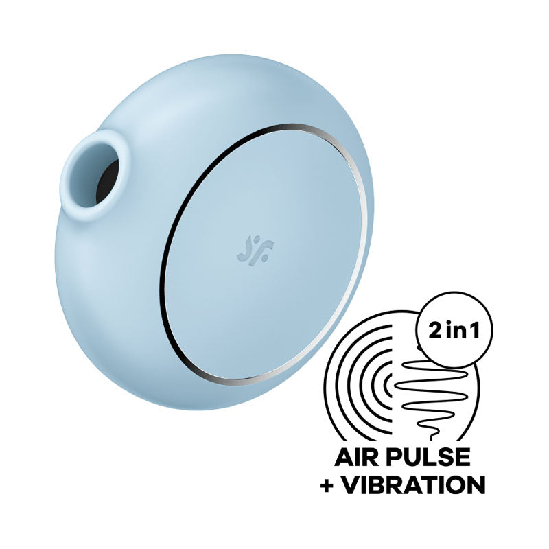 Satisfyer Pro To Go 3 Blue Compact Silicone Air Pulse Vibrator with Vibration Secondary image
