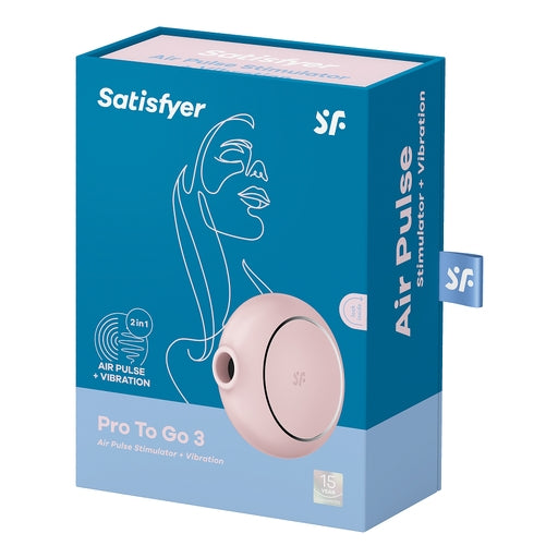 Satisfyer Pro To Go 3 Rose Air Pulse Stimulator and Vibrator Compact Size Default Title AIR PULSATION