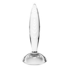 Satisfyer Sparkling Crystal - Solid Glass Dildo with Temperature Play &amp; Grooved Texture