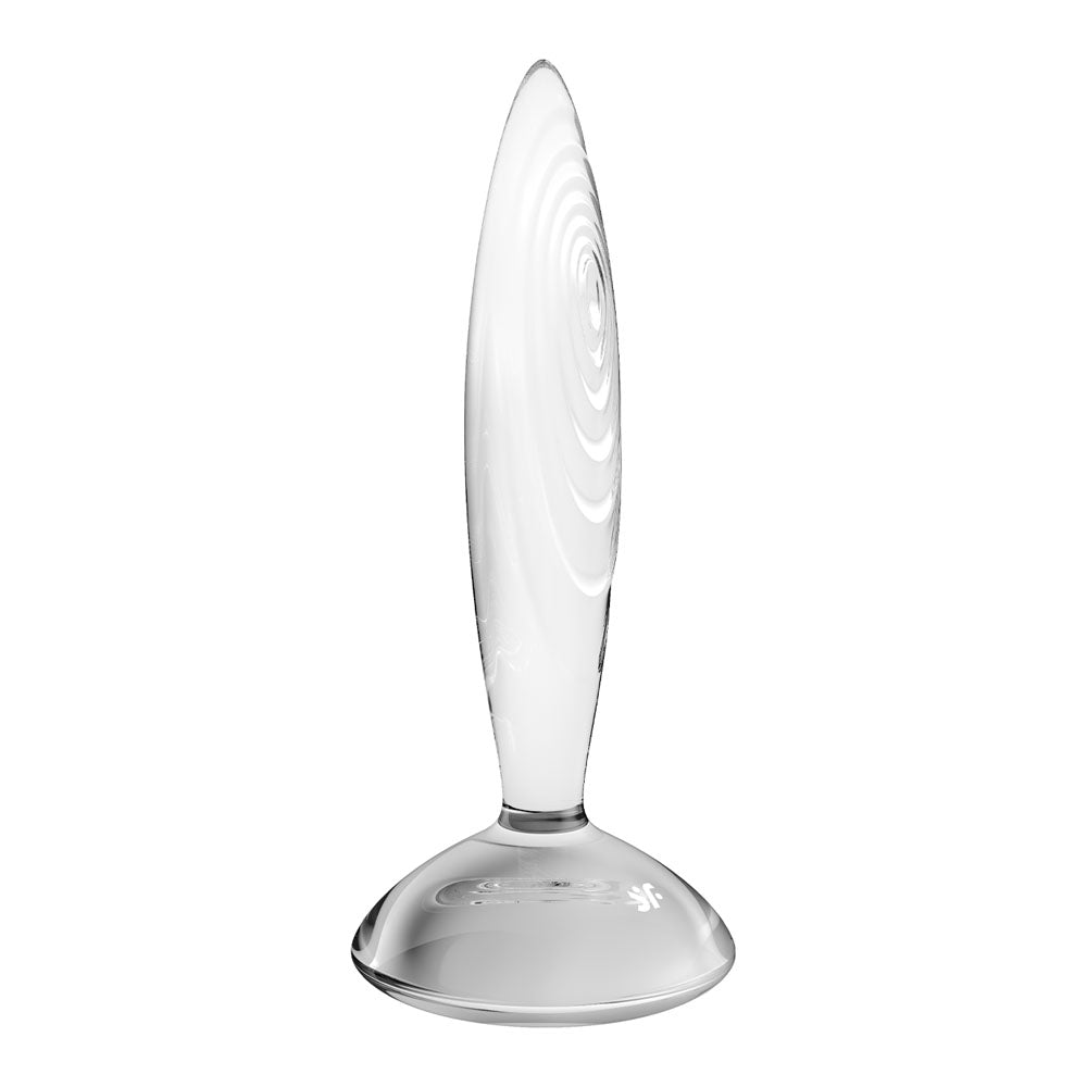 Satisfyer Sparkling Crystal - Solid Glass Dildo with Temperature Play &amp; Grooved Texture