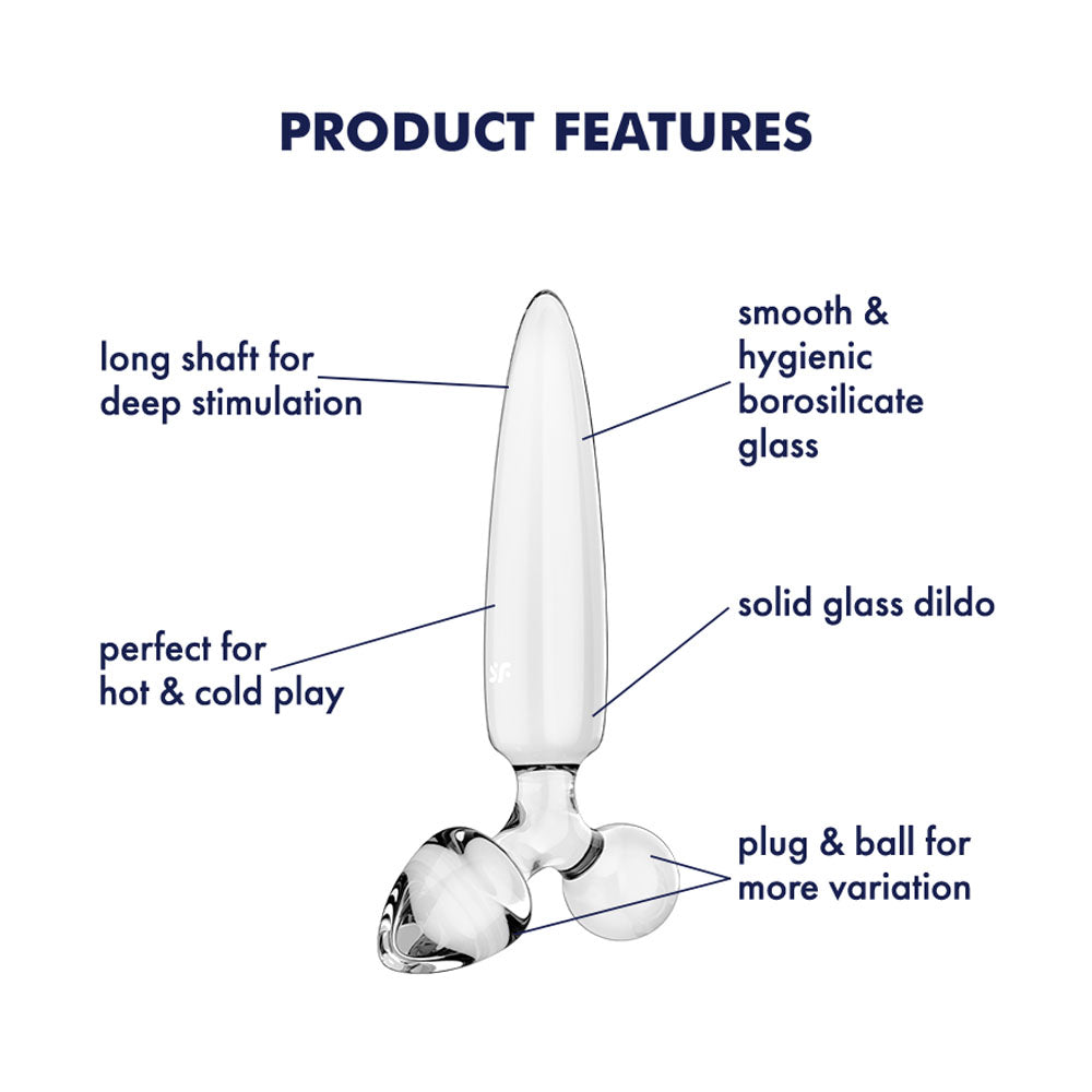 Satisfyer Triple Crystal 1 Transparent – Glass Dildo 21 cm with Two Additional Smaller Plugs Secondary image