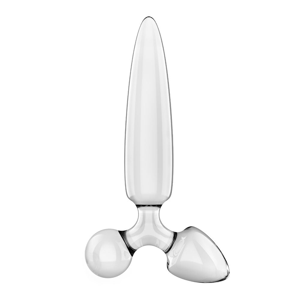 Satisfyer Triple Crystal 1 Transparent – Glass Dildo 21 cm with Two Additional Smaller Plugs > Glass > Dildos Main image