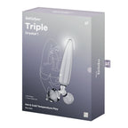 Satisfyer Triple Crystal 1 Transparent – Glass Dildo 21 cm with Two Additional Smaller Plugs > Glass > Dildos