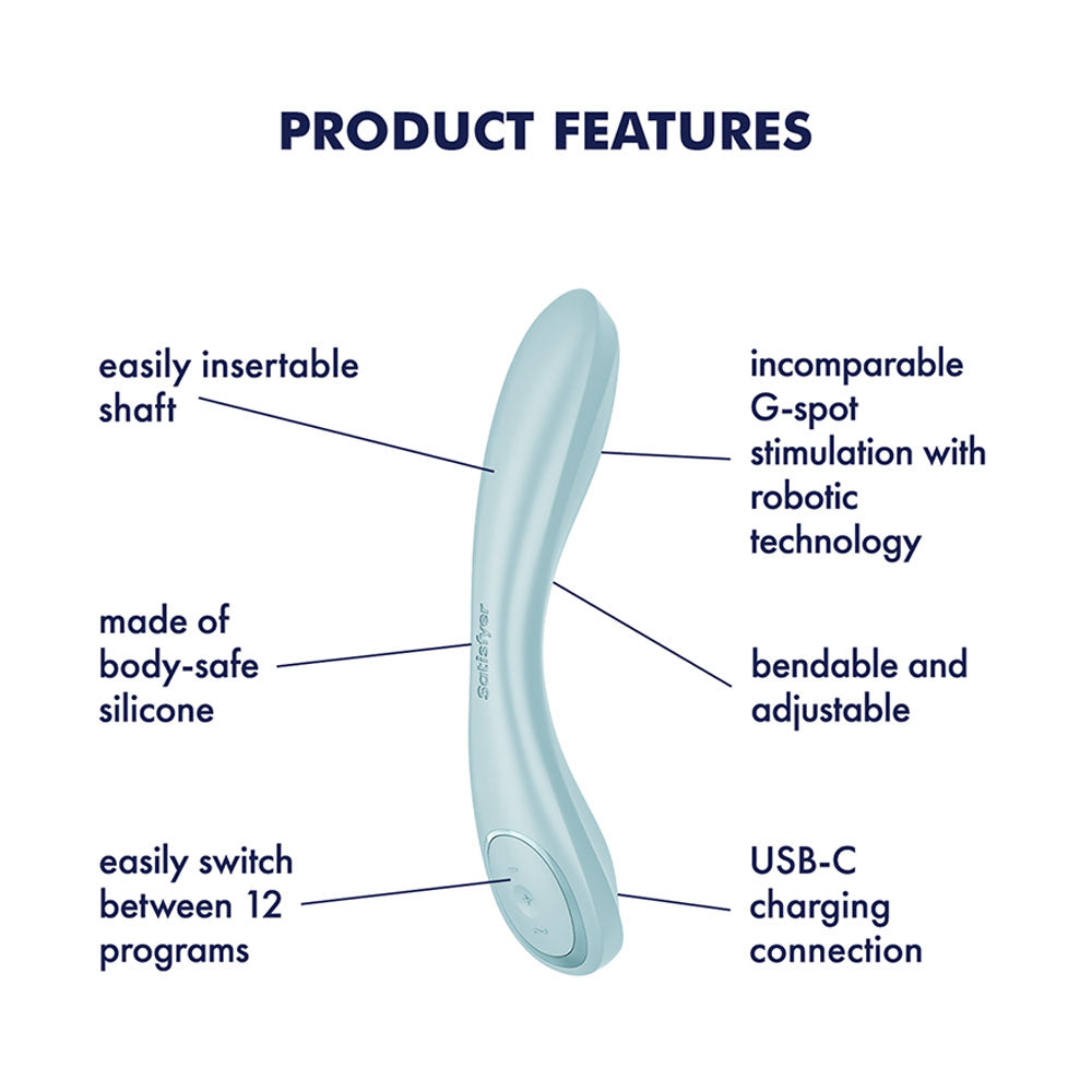 Satisfyer G-Spot Wave 2 - Ice - Ice 23.6 cm USB Rechargeable Flicking Tip Vibrator VIBRATORS-PREMIUM