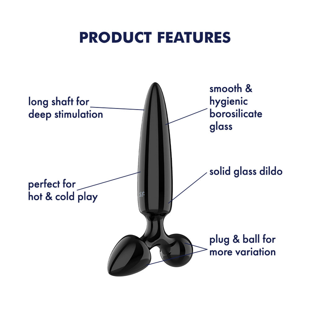 Satisfyer Triple Crystal 1 Black – Glass Dildo 21 cm with Two Smaller Plugs > Glass > Dildos