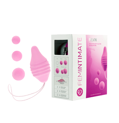 Femintimate Pelvix Pink Extra Soft Silicone Pelvic Floor Rehabilitation Tool with 3 Weighted Balls 9.5g 17.5g 35g Phthalate Free Default Title > Sex Toys For Ladies > Kegel Exercise
