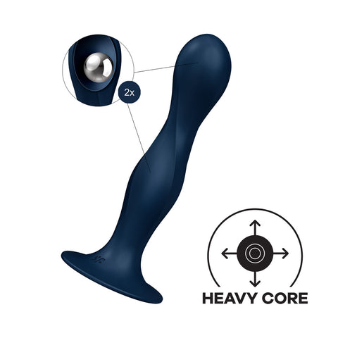 Satisfyer Double Ball-R Dildo Blue 7 Inch Pleasure Toy Butt Plugs - Vibrating