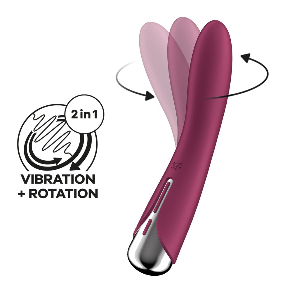 Satisfyer Spinning Vibe 1 Red G-Spot Vibrator 8.6 Inches > Sex Toys For Ladies > G-Spot Vibrators