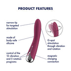 Satisfyer Spinning Vibe 1 Red G-Spot Vibrator 8.6 Inches > Sex Toys For Ladies > G-Spot Vibrators