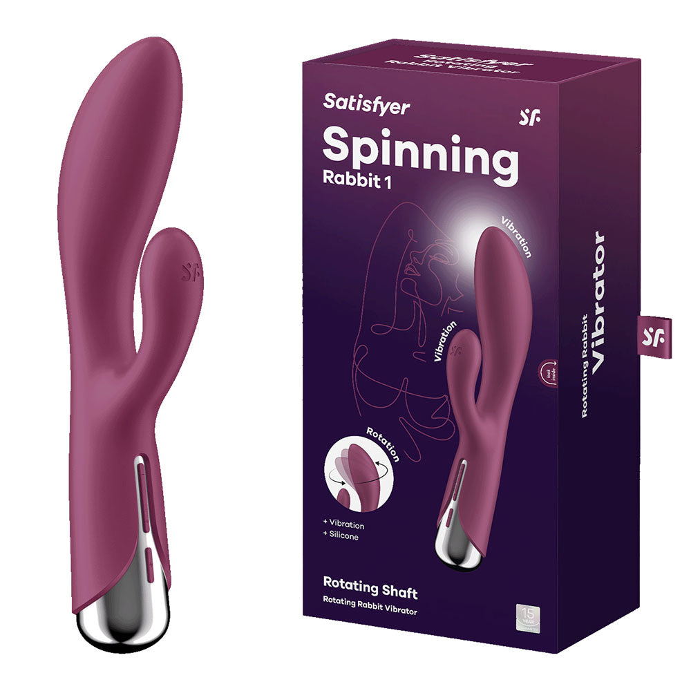 Satisfyer Spinning Rabbit 1 – USB Rechargeable 20 cm Rotating Rabbit Vibrator Red > Vibrators > Ladies > Rabbit