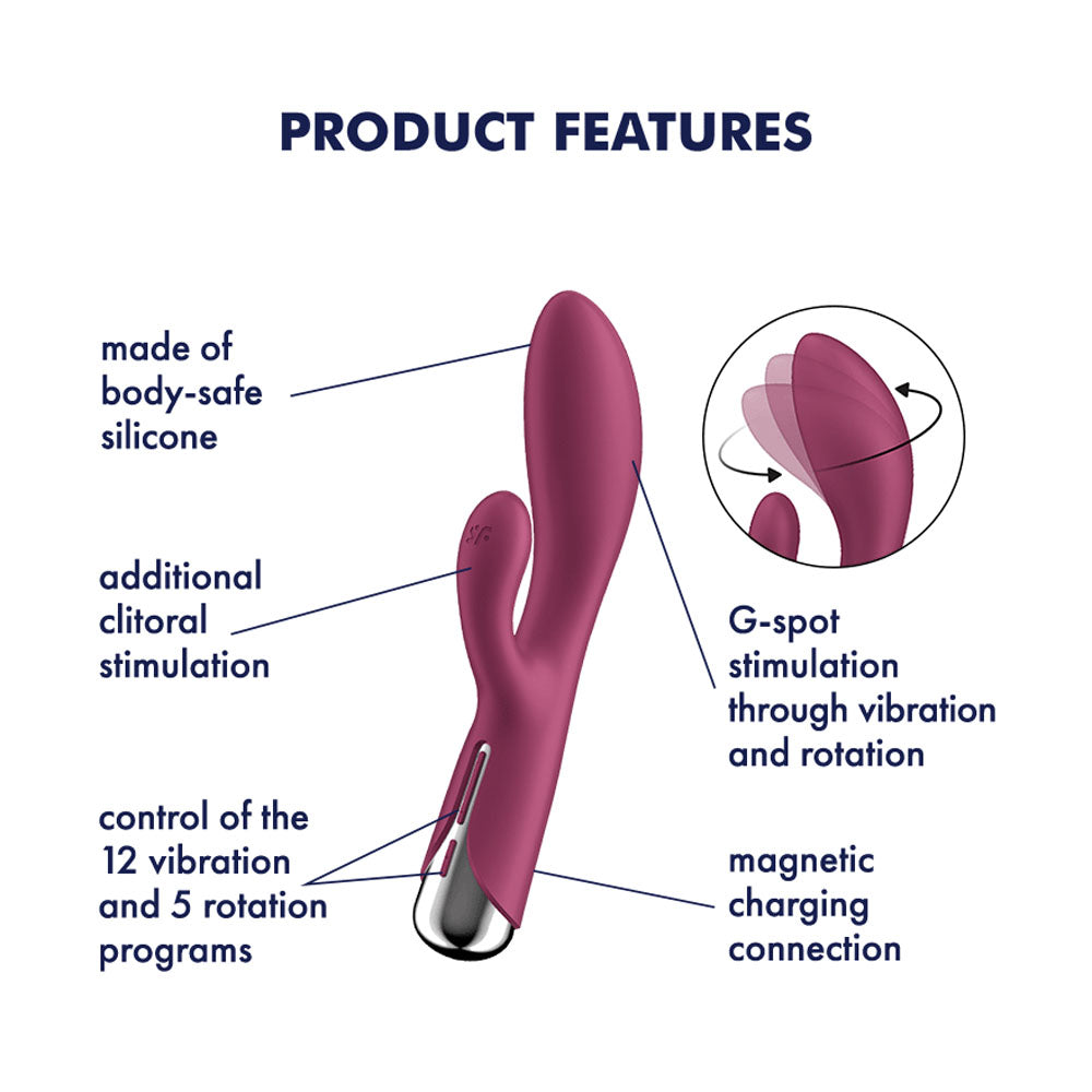 Satisfyer Spinning Rabbit 1 – USB Rechargeable 20 cm Rotating Rabbit Vibrator > Vibrators > Ladies > Rabbit