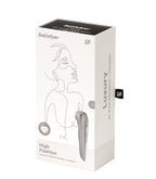 Satisfyer High Fashion Grey Luxury Air Pulse Stimulator with Vibration in Brushed Aluminium