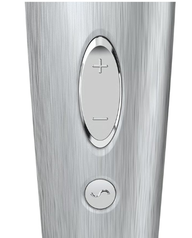 Satisfyer High Fashion Grey Luxury Air Pulse Stimulator with Vibration in Brushed Aluminium