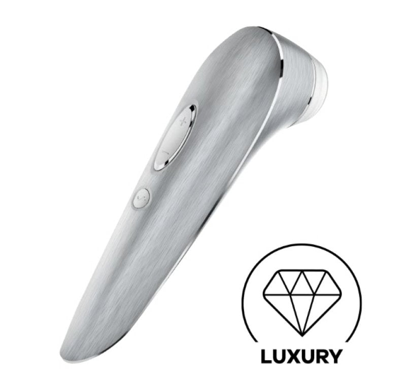 Satisfyer High Fashion Grey Luxury Air Pulse Stimulator with Vibration in Brushed Aluminium