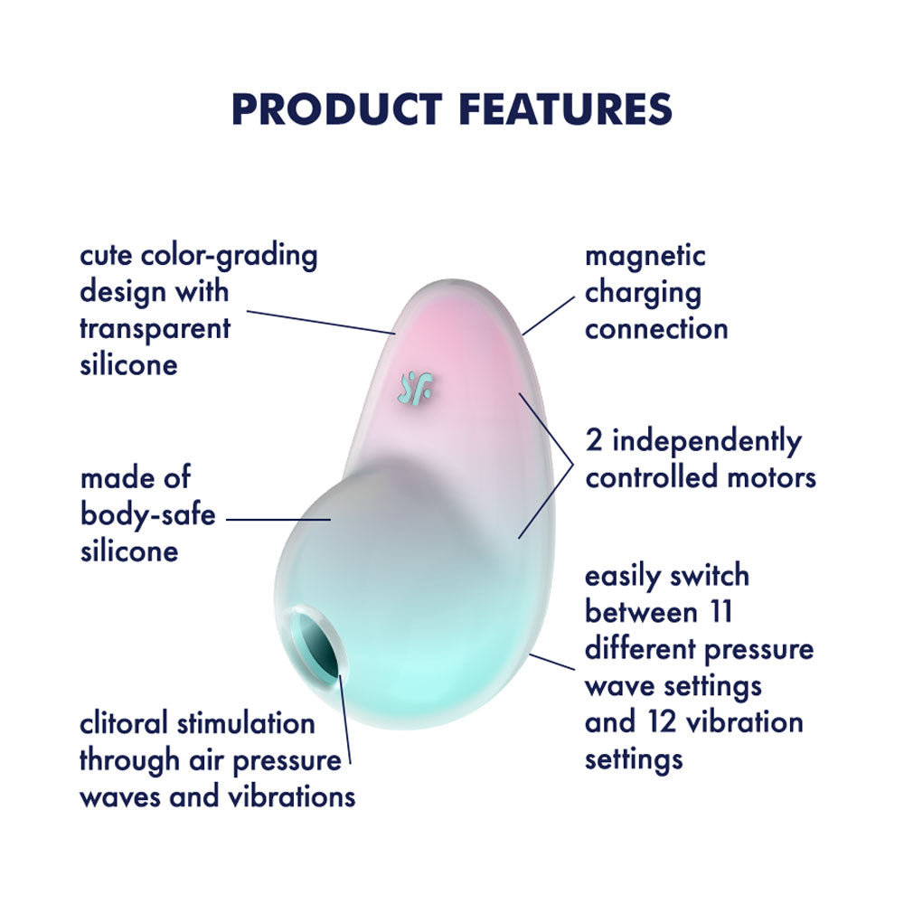 Satisfyer Pixie Dust Mint/Pink Double Air Pulse Vibrator > Sex Toys For Ladies > Air Pulsation