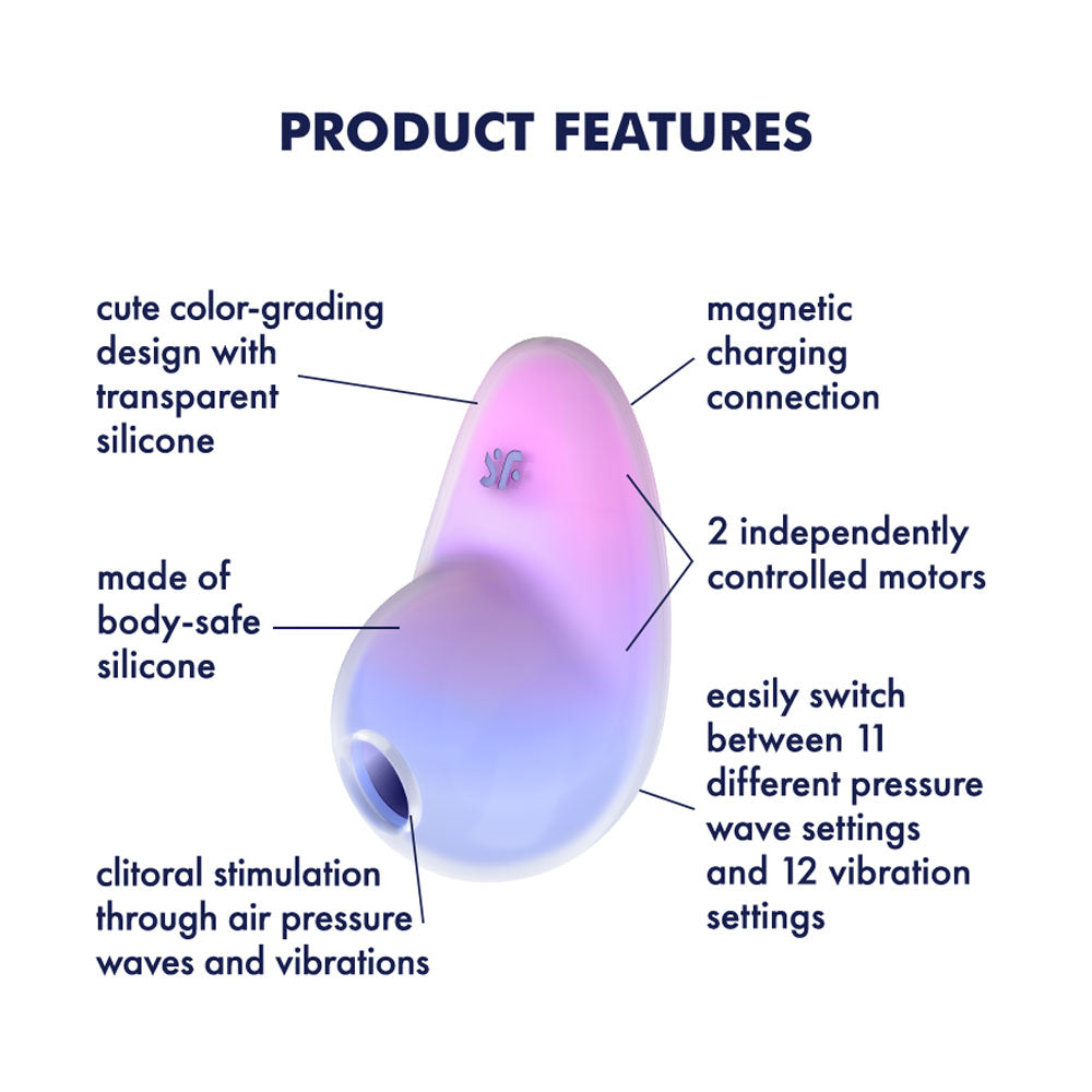Satisfyer Pixie Dust Violet/Pink Double Air Pulse Vibrator > Sex Toys For Ladies > Air Pulsation