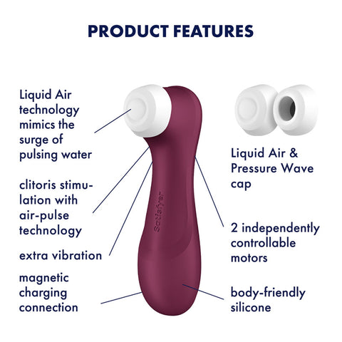 Satisfyer Pro 2 Gen 3 Clitoral Stimulator in Wine Red AIR PULSATION