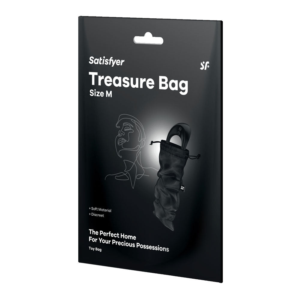 Satisfyer Treasure Bag Medium - Black - Toy Storage Bag