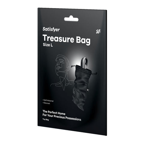Treasure Bag Black Large for Safe Storage of Essentials Adult Toy Storage