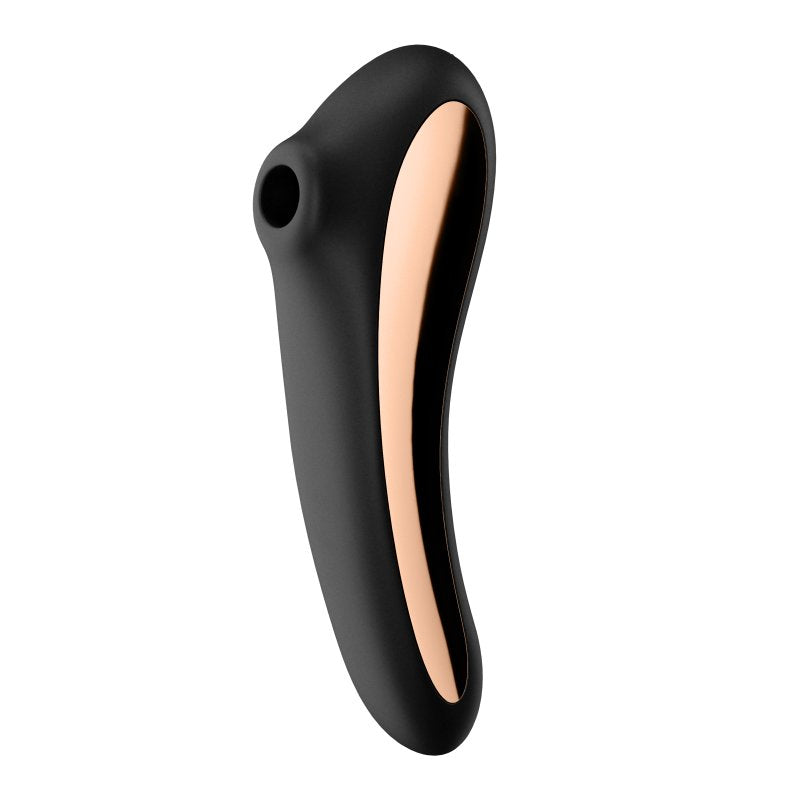 Satisfyer Dual Kiss Waterproof Air Pulse Vibrator with Vibrating Insertable Shaft Silicone > Sex Toys For Ladies > Air Pulsation