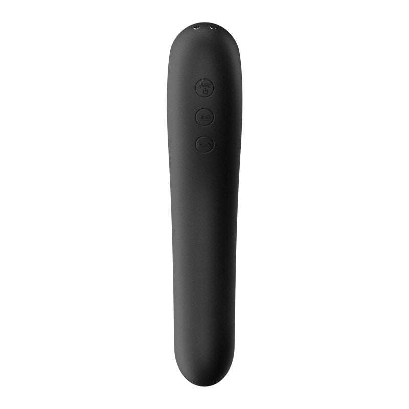 Satisfyer Dual Kiss Waterproof Air Pulse Vibrator with Vibrating Insertable Shaft Silicone > Sex Toys For Ladies > Air Pulsation