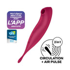 Satisfyer Twirling Pro+ Dark Red Hybrid Air Pulse Vibrator with App Control