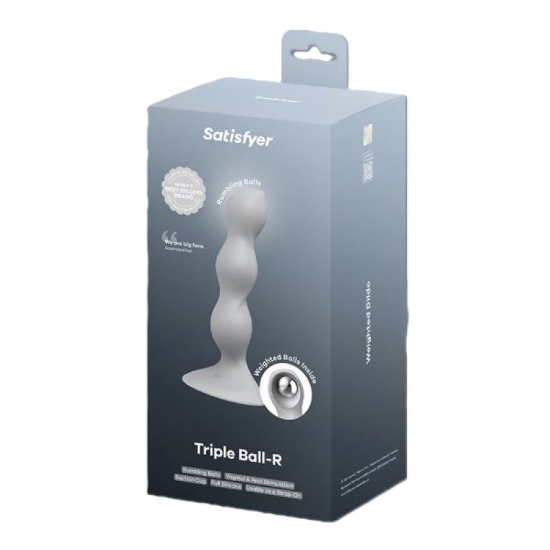 Satisfyer Triple Ball-R Beaded Anal Plug 18cm Weighted Balls Silicone