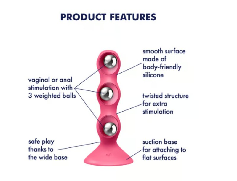 Satisfyer Triple Ball-R 18cm Weighted Anal Plug – Three Beaded Stimulation > Anal Range > Anal Beads