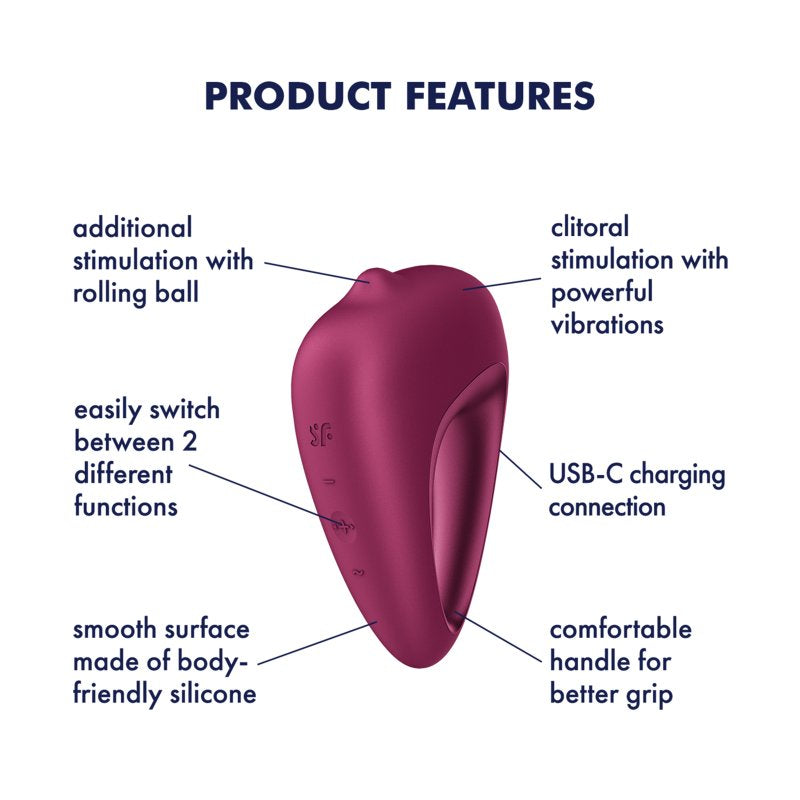 Satisfyer Delighterrr (Berry) – Clitoral Vibrator With Vibration and Rotation Programs Secondary image