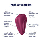 Satisfyer Delighterrr (Berry) – Clitoral Vibrator With Vibration and Rotation Programs