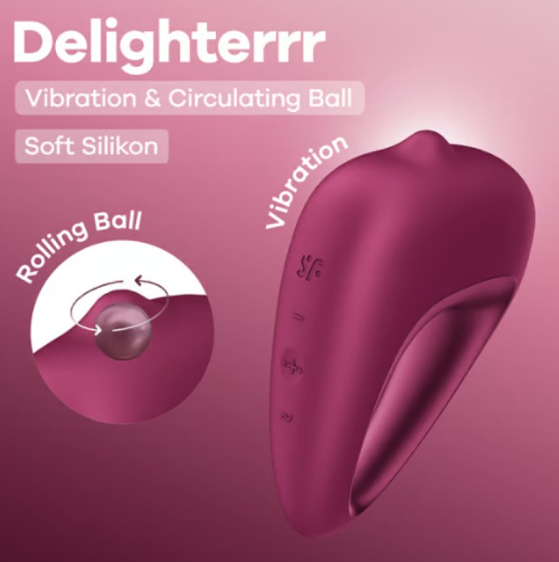 Satisfyer Delighterrr (Berry) – Clitoral Vibrator With Vibration and Rotation Programs