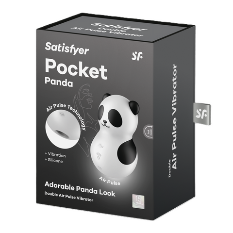 Satisfyer Pocket Panda Air Pulse Vibrator for Thrilling Pleasure Black STIMULATORS