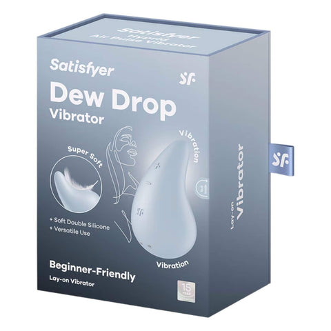 Satisfyer Dew Drop Compact Lay-On Vibrator 4 Inches Blue STIMULATORS