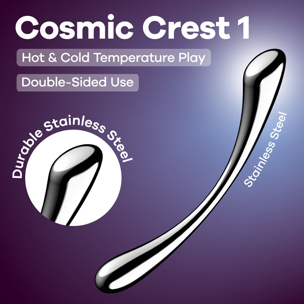 Satisfyer Cosmic Crest Stainless Steel Curved Dildo 24cm Chrome DONGS