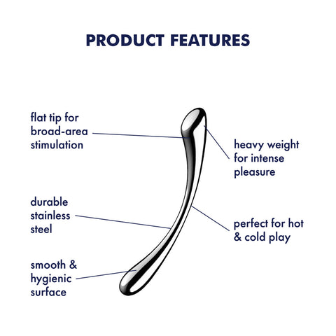 Satisfyer Cosmic Crest Stainless Steel Curved Dildo 24cm DONGS