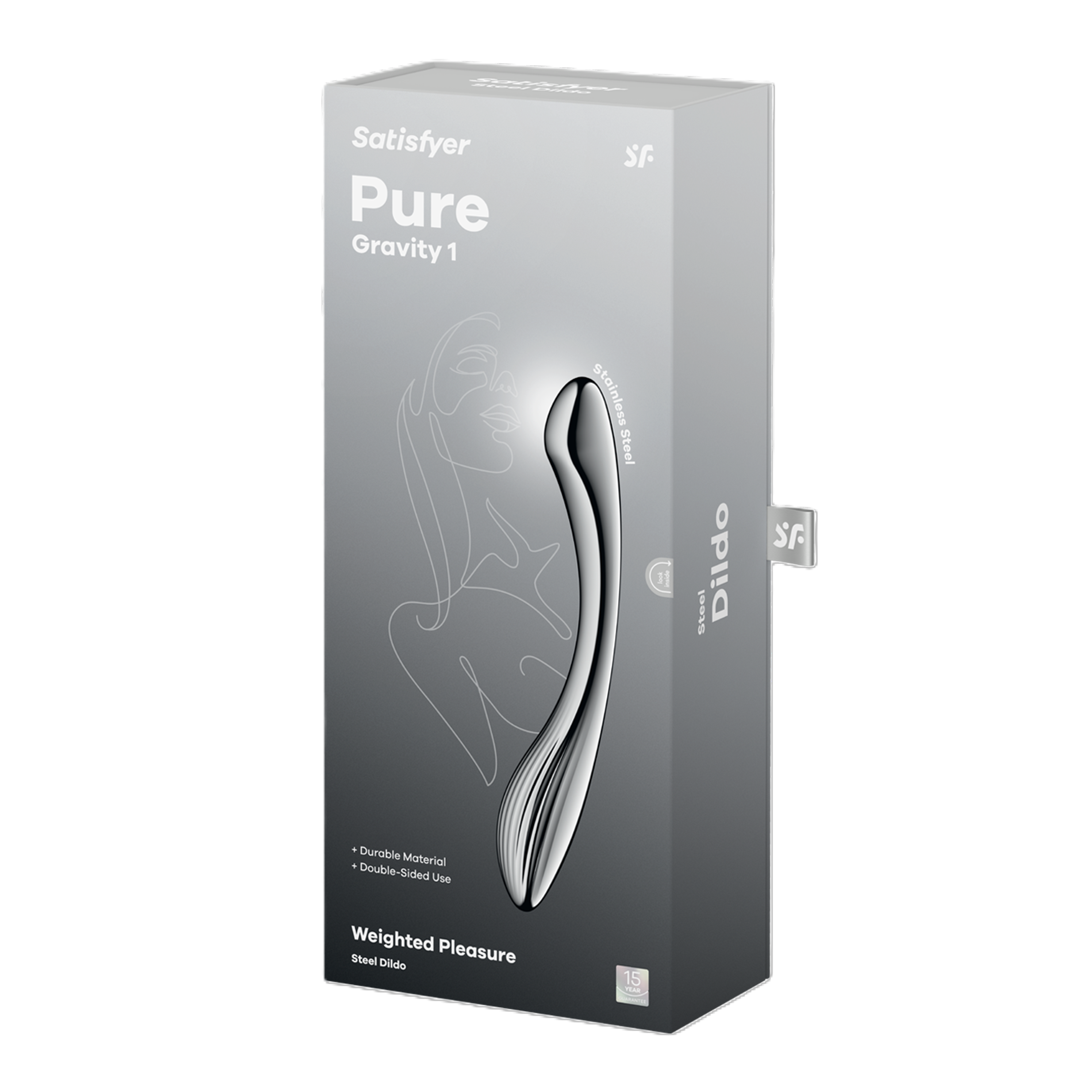 Satisfyer Pure Gravity 1 Steel 22cm Stainless Dildo Chrome DONGS