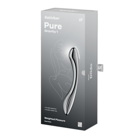 Satisfyer Pure Gravity 1 Steel 22cm Stainless Dildo Chrome DONGS