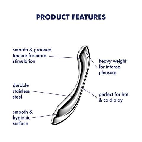 Satisfyer Pure Gravity 2 Stainless Steel 21cm Dildo DONGS-PREMIUM