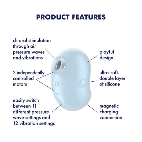 Satisfyer Cutie Ghost - Blue Air Pulse Vibrator STIMULATORS