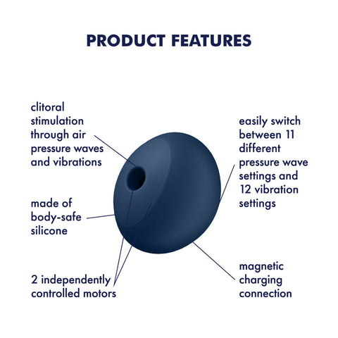 Satisfyer Air Power 4 - Navy USB Rechargeable Stimulator STIMULATORS