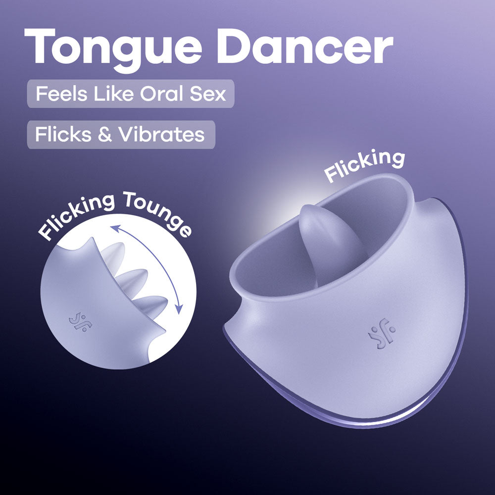 Satisfyer Tongue Dancer – USB Rechargeable Flicking Stimulator Purple STIMULATORS-PREMIUM