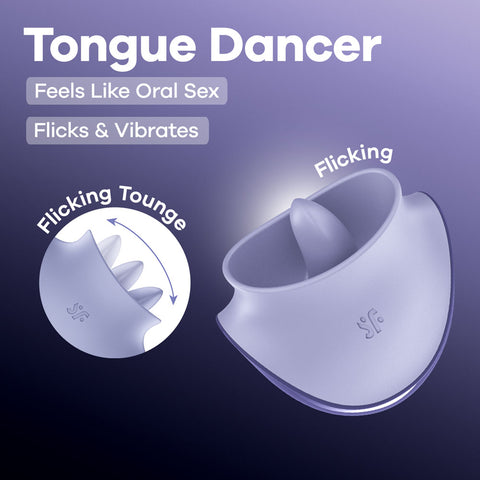 Satisfyer Tongue Dancer – USB Rechargeable Flicking Stimulator Purple STIMULATORS-PREMIUM