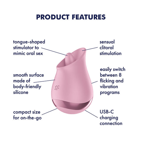 Satisfyer Tongue Player – USB Rechargeable Flicking Stimulator Vibrator STIMULATORS-PREMIUM