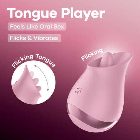 Satisfyer Tongue Player – USB Rechargeable Flicking Stimulator Vibrator Pink STIMULATORS-PREMIUM