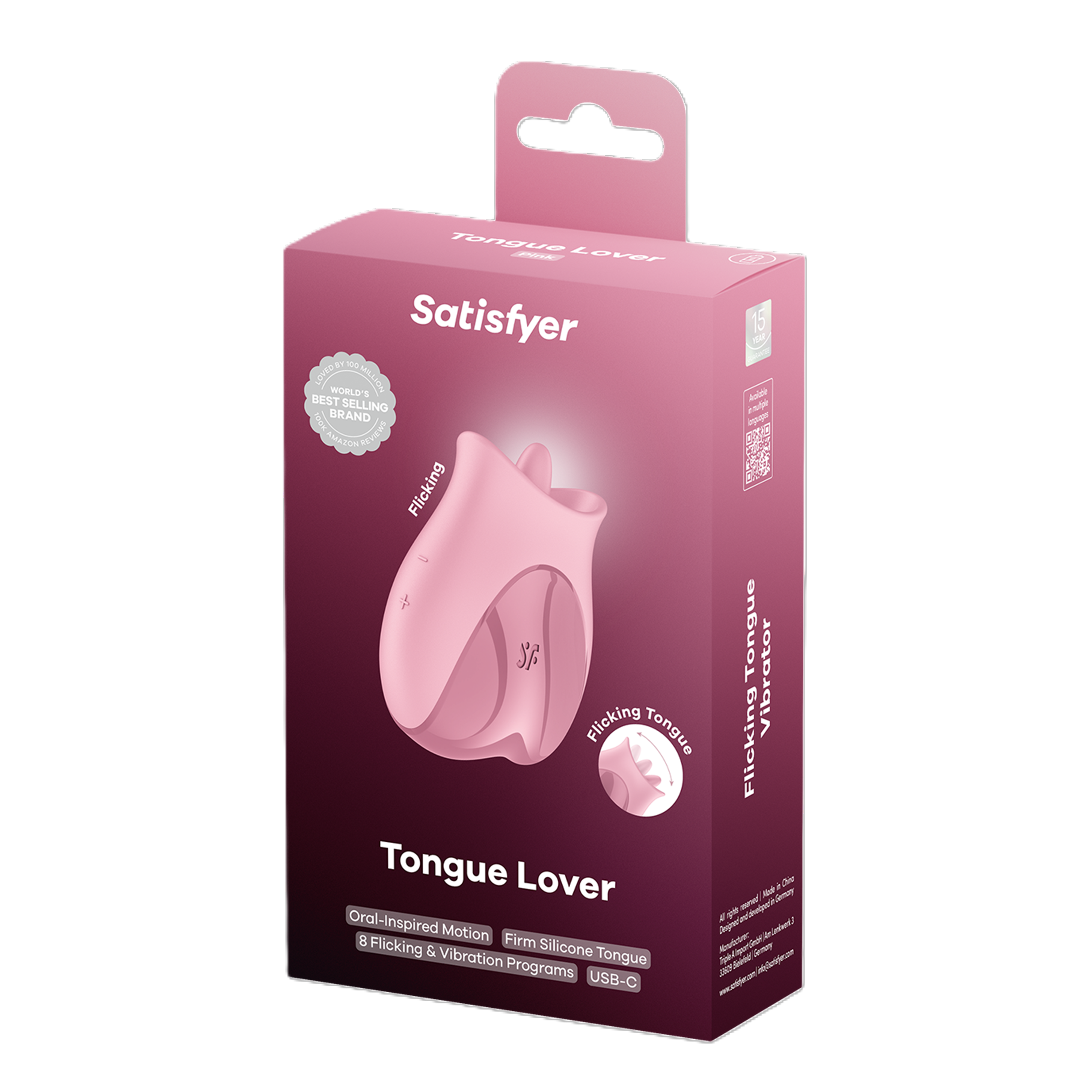 Satisfyer Tongue Lover (Pink) – Silicone Tongue Vibrator Pink > Vibrators > Ladies > Clitoral Vibrators and Stimulators Main image