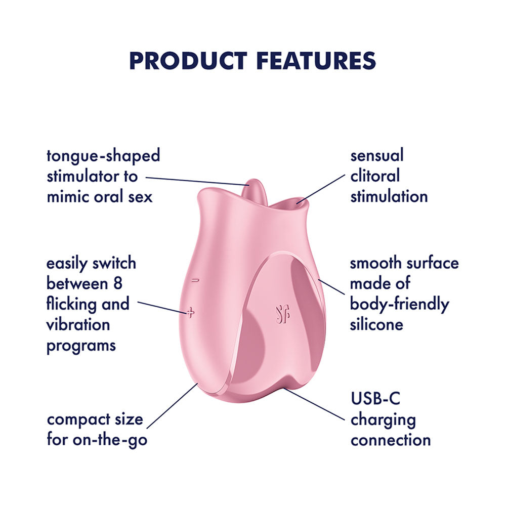 Satisfyer Tongue Lover (Pink) – Silicone Tongue Vibrator > Vibrators > Ladies > Clitoral Vibrators and Stimulators
