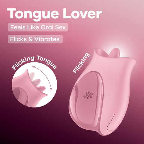 Satisfyer Tongue Lover – USB Rechargeable Flicking Stimulator Pink STIMULATORS-PREMIUM