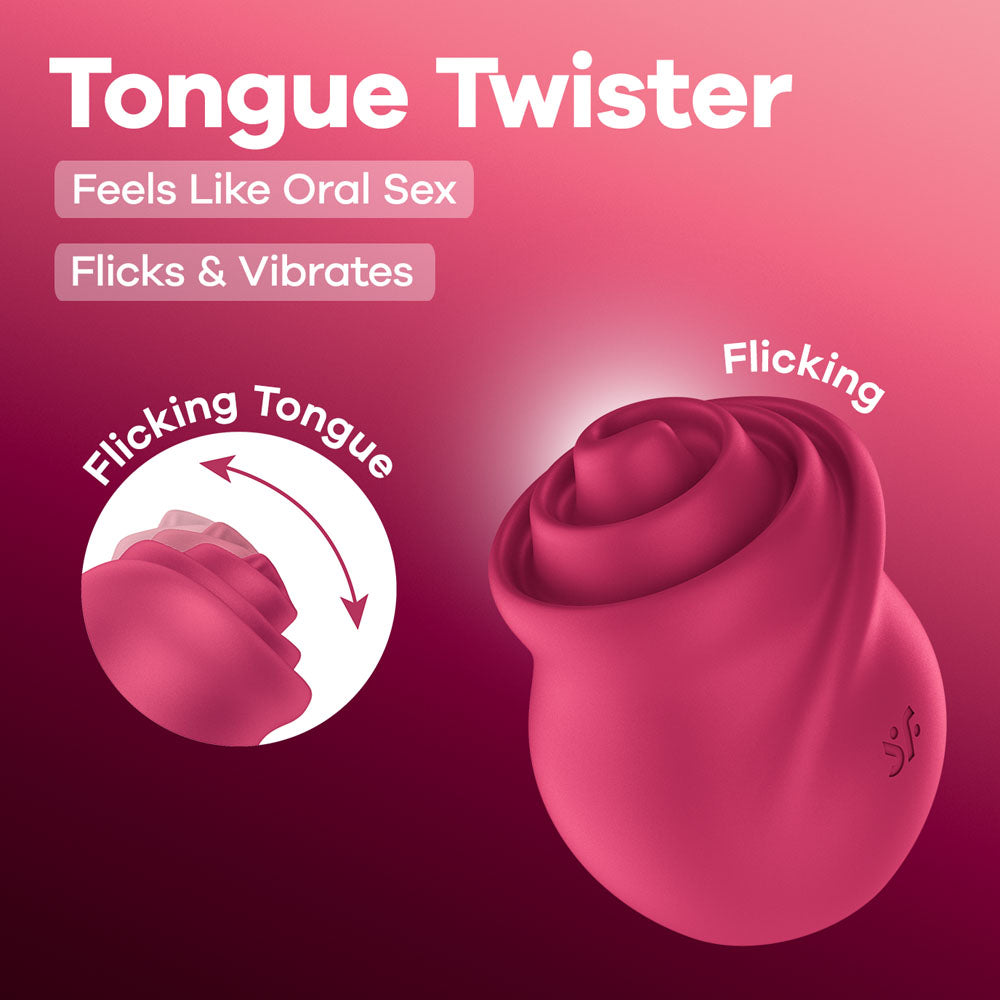 Satisfyer Tongue Twister – USB Rechargeable Stimulator Pink Rose Stimulators