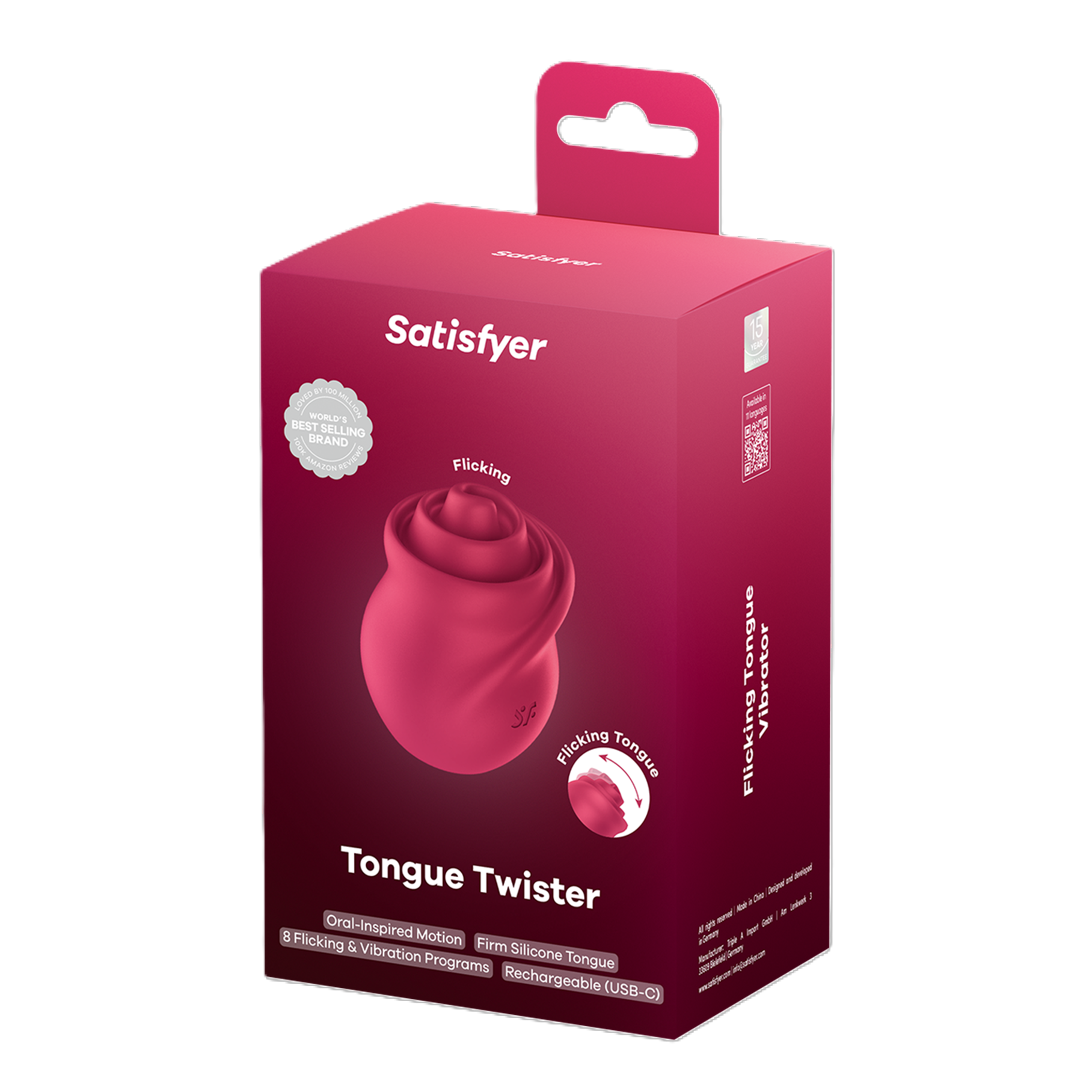 Satisfyer Tongue Twister (Red) – Tongue Vibrator Pink > Vibrators > Ladies > Clitoral Vibrators and Stimulators Main image