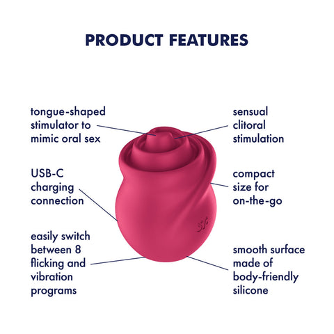 Satisfyer Tongue Twister – USB Rechargeable Stimulator Rose Stimulators